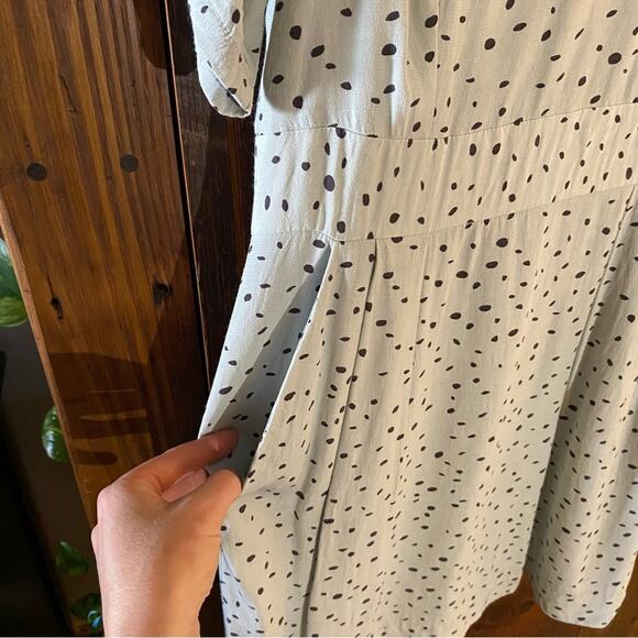BCBGeneration Polka Dot Mini Dress Size 8 Mint Green Low Back 1/2 Sleeve Dress - Picture 4 of 10